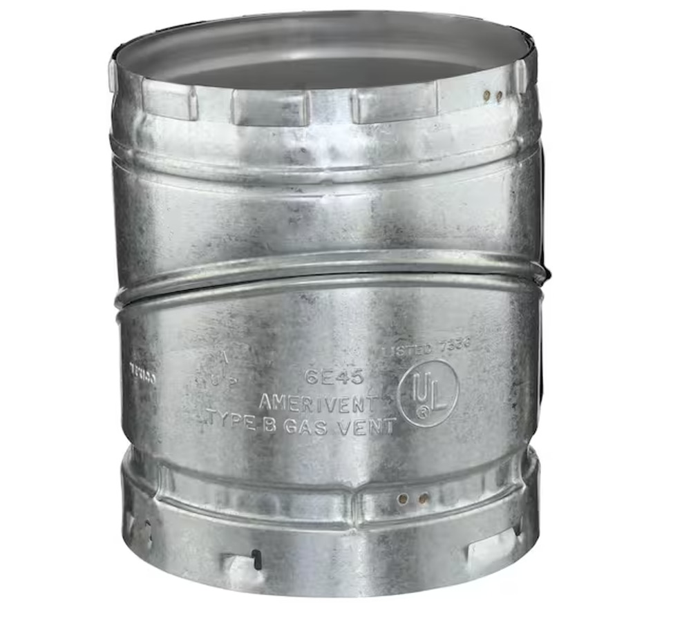 Type B Gas Vent 6" 45° Adjustable Elbow Galvanized Steel HVAC Vent Fitting